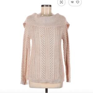 White House Black Market Pinkish Tan Pullover Sweater Size M